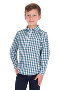 Hard Slog Kid's River Half Placket Long Sleeve Shirt - Teal - H6S7101185