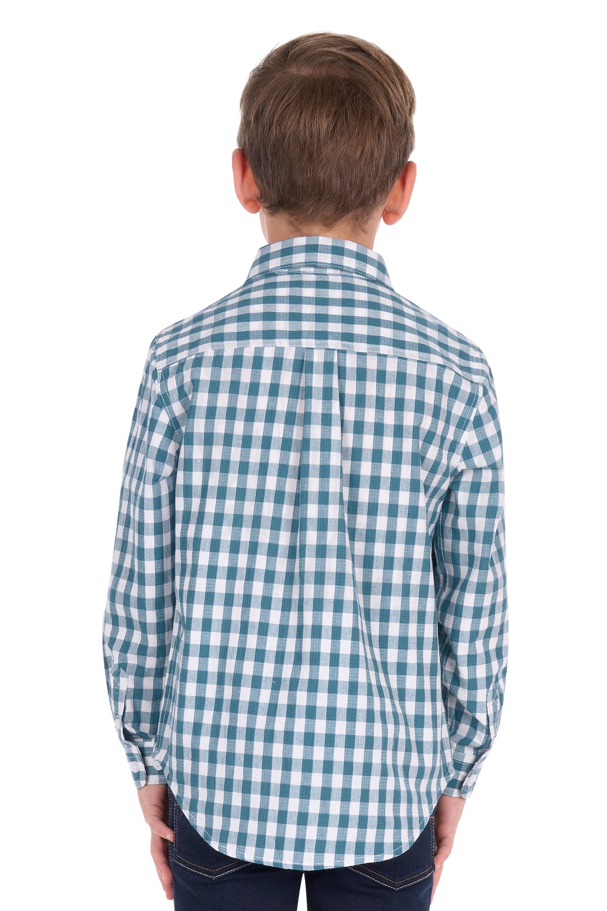 Hard Slog Kid's River Half Placket Long Sleeve Shirt - Teal - H6S7101185