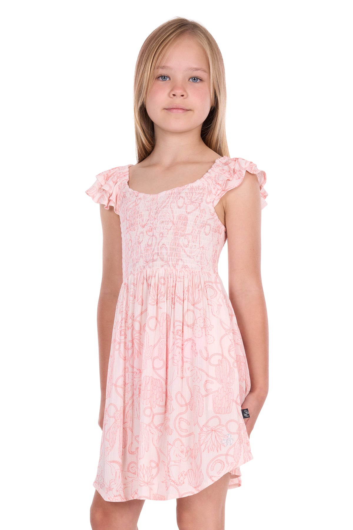 Pure Western Girls' Sara Short Sleeve Dress - Cream - P6S5401270