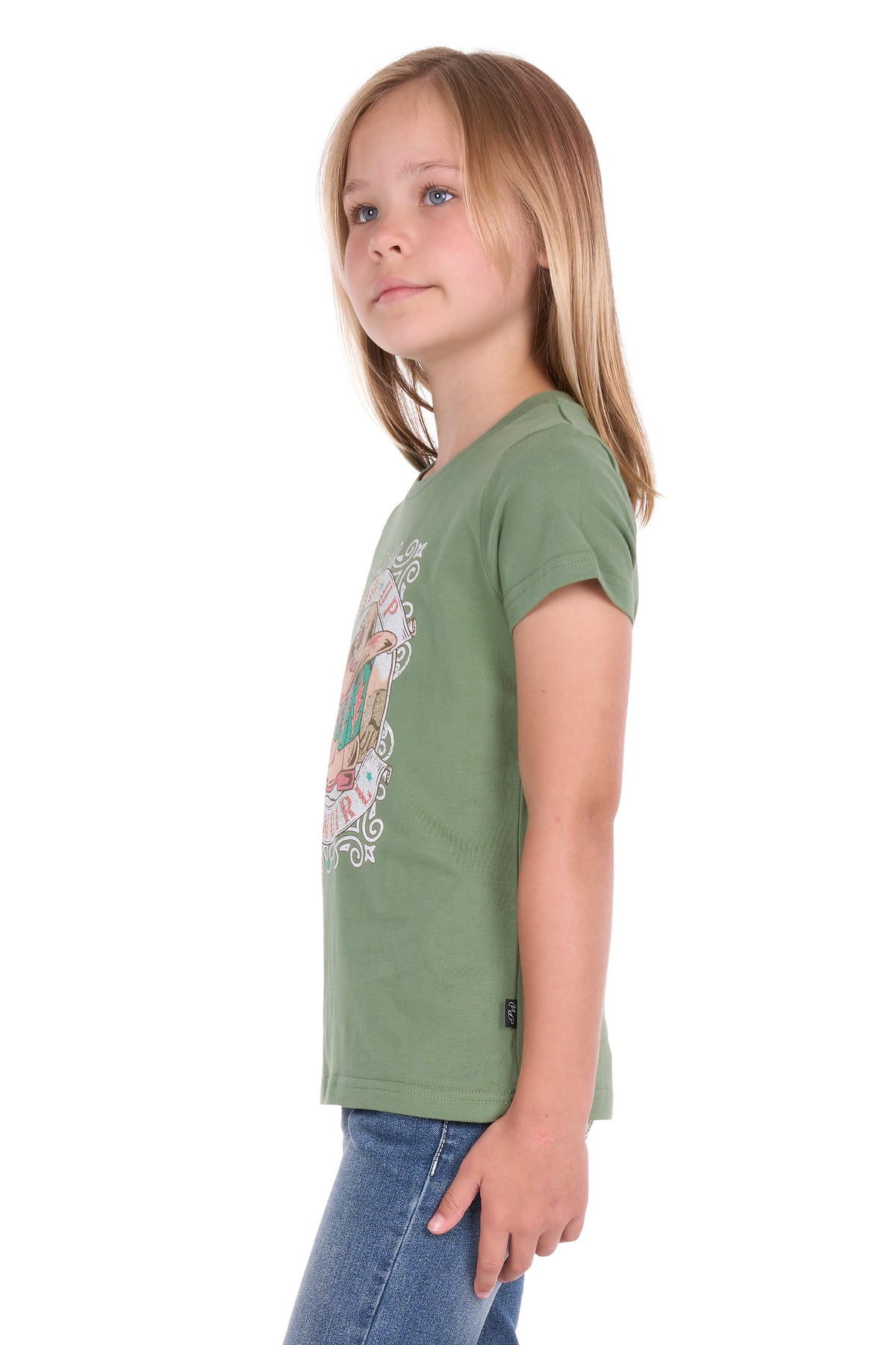 Pure Western Girls' Ella Short Sleeve Tee - Moss - P6S5501293