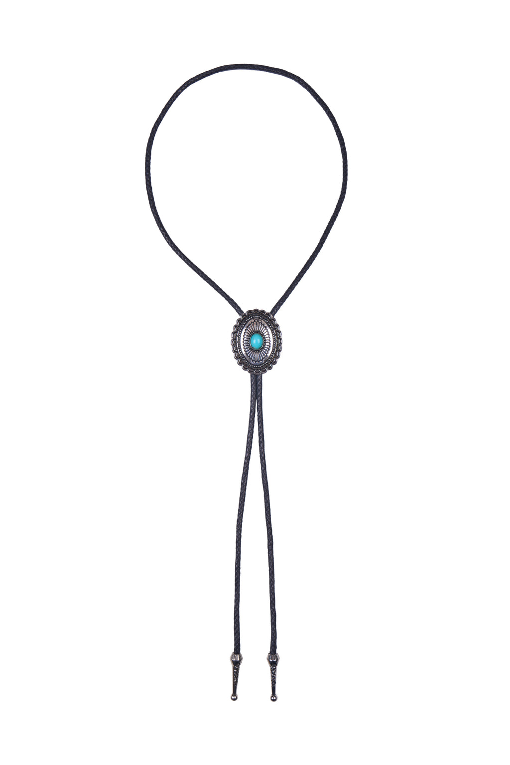 Pure Western Turquoise Stone Bolo Tie - Silver - PCP1975BOL