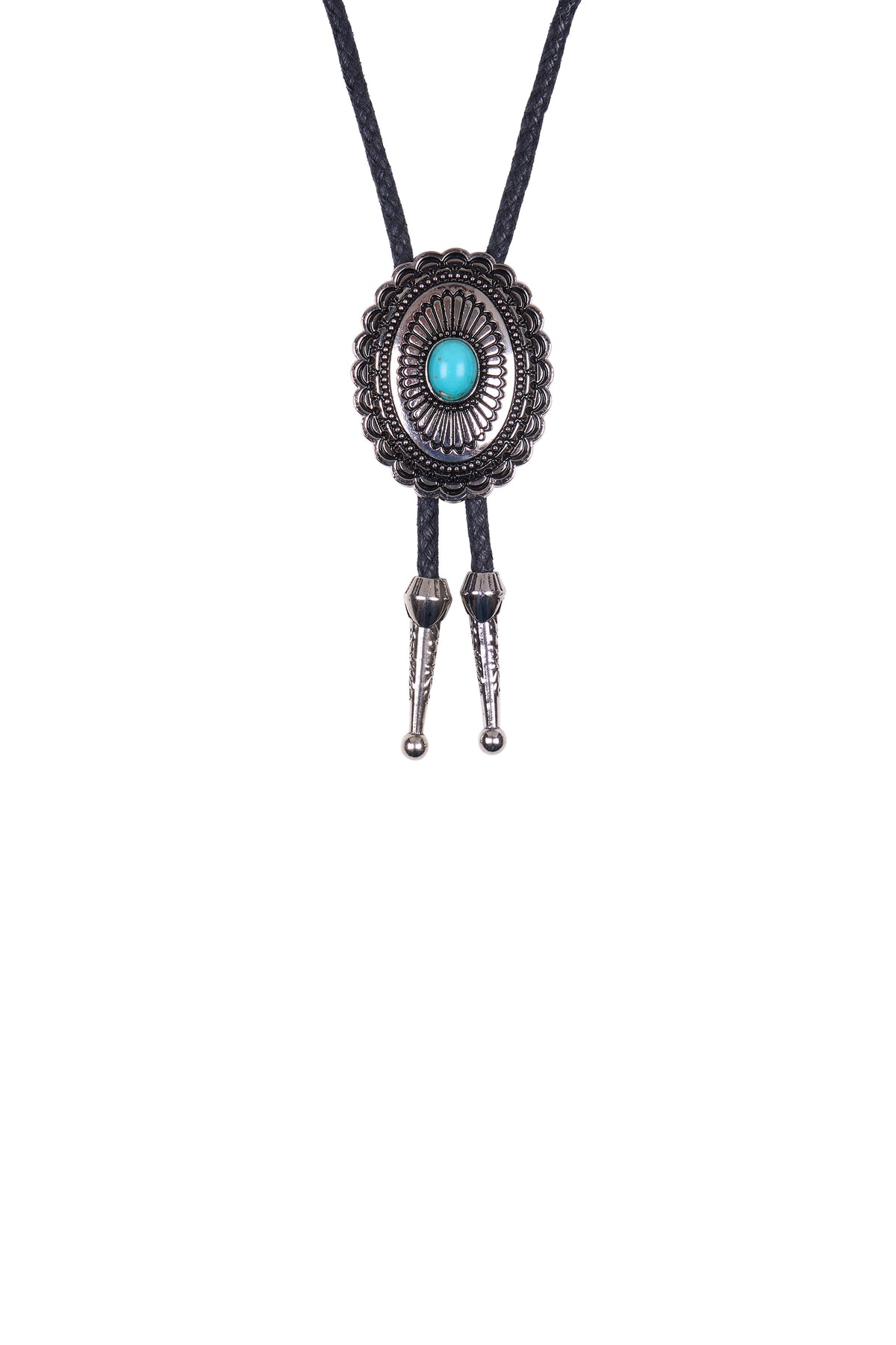 Pure Western Turquoise Stone Bolo Tie - Silver - PCP1975BOL