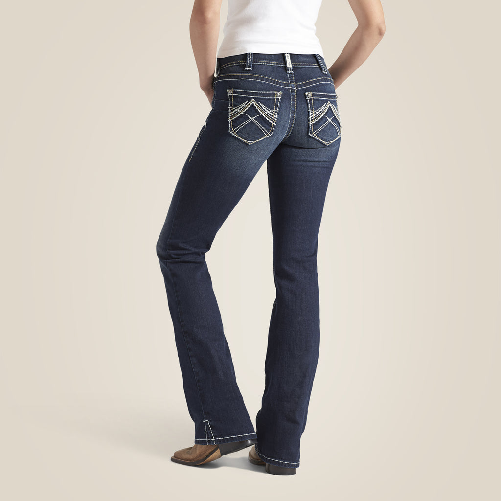 Ariat Women's R.E.A.L. Mid Rise Stretch Whipstitch Boot Cut Jeans - 10014022