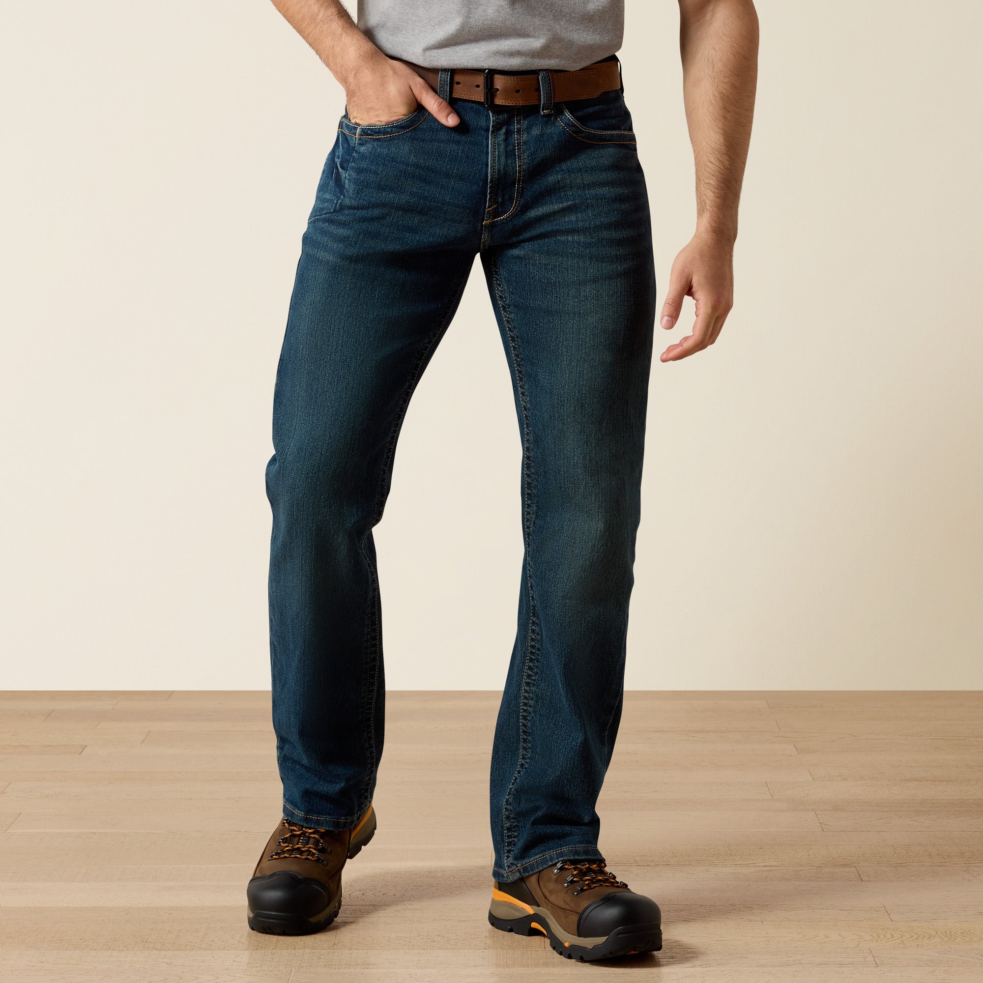 Ariat Men's Rebar M4 Relaxed DuraStretch Edge Boot Cut Jean - 10016220
