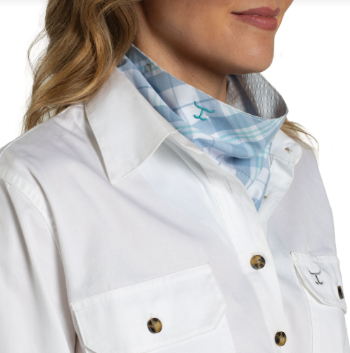 Just Country Carlee Double Sided Scarf SCF2617 - Bluebell & White Plaid