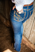 Hitchley & Harrow Ultra High Rise SR2242-A "San Antonio" Tan & Metallic Stitch Jean