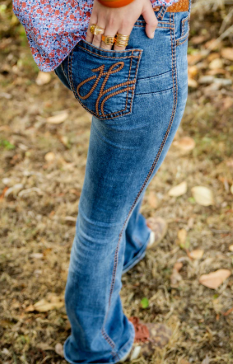 Hitchley & Harrow Women's Ultra High Rise - SR2248 "Massachusetts" Deep Tan Stitch Jeans