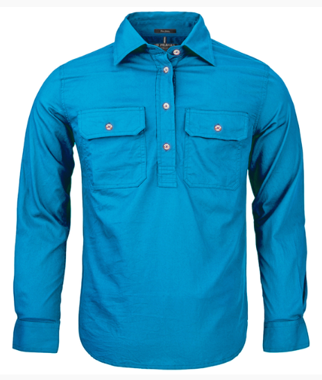 Pilbara Children's Closed Front Long Sleeve Shirt RM400CF