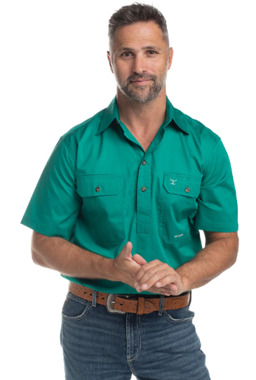Just Country Men's Adam 1/2 Button Short Sleeve - 10104
