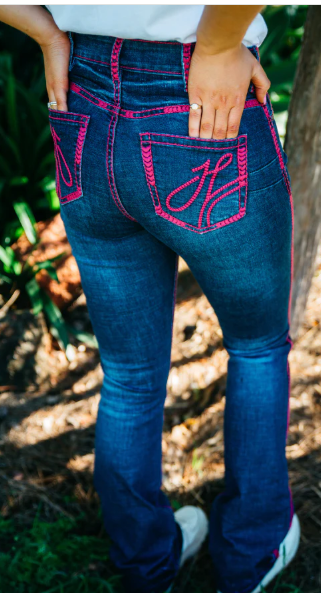 Hitchley & Harrow Ultra High Rise Jean - Hot Pink Stitch - SR2241