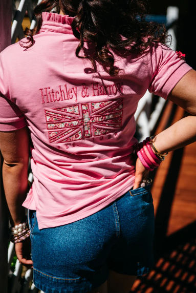 Hitchley & Harrow Loose Fit Polo - Candy Pink Frill - EL124
