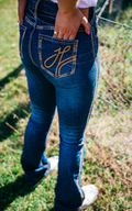 Hitchley & Harrow Ultra High Rise Tan Stitch Jean - SR2242