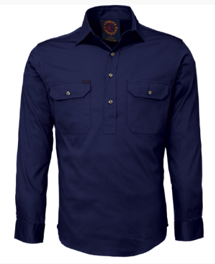 Ritemate Closed Front L/S Work Shirt - RM100CF