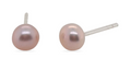 MCJ Earrings Freshwater Pearl Pink 8mm Studs - EB0807