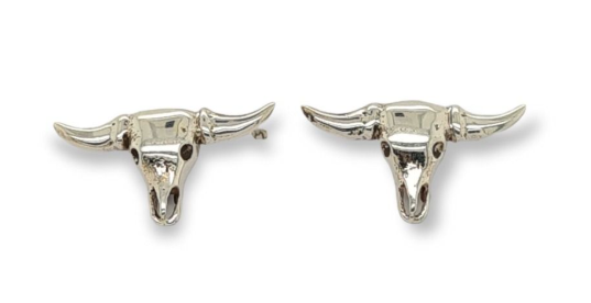 MCJ Stud Earrings Sterling Silver Steer Head - ER0409