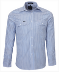 Pilbara Mens Long Sleeve Check Shirt Double Pocket - RMPC011