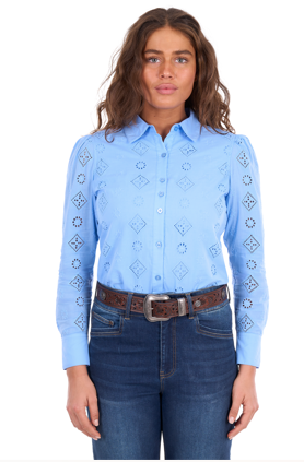Wrangler Women's Fleur Long Sleeve Shirt - Cornflower - X6S2104600