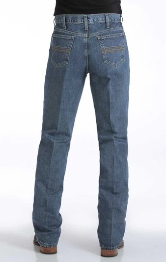 Cinch Silver Label Slim Mid Rise Straight Jean - Medium Stonewash - MB98034001