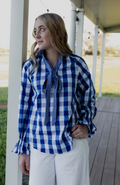 Black Colt Gabby Blouse - Blue Check