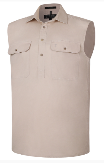 Pilbara Men's Closed Front Sleeveless Shirt - RM700CF