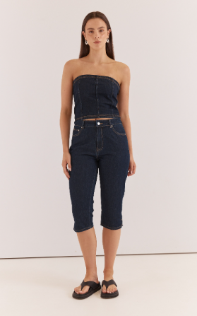 SASS Lela Denim Pedal Pusher - Rinse Wash - SS20690-RIN