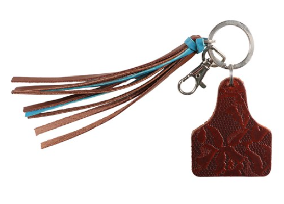 Fort Worth Ear Tag Tassel Key Ring