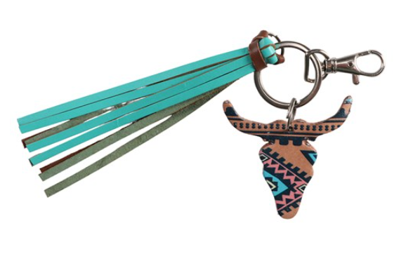 Fort Worth Long Horn Tassel Key Ring