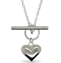 MCJ S/S T-Bar Heart Necklace - BN0103