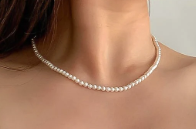 MCJ Freshwater Pearl & S/S Necklace 36cm - NP0021
