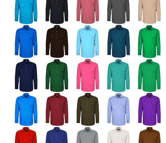 Pilbara Men's Closed Front L/S Shirt RM200CF
