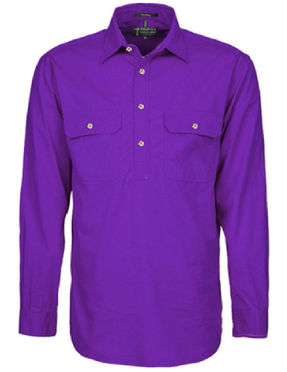 Pilbara Men's Closed Front L/S Shirt RM200CF