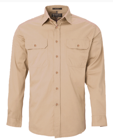 Pilbara Men's Open Front Long Sleeve Shirt RM500BT