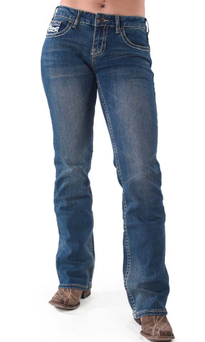 Cowgirl Tuff Don't Fence Me In Jean DFMIHO - Medium Wash