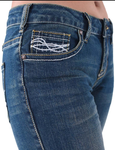 Cowgirl Tuff Don't Fence Me In Jean DFMIHO - Medium Wash