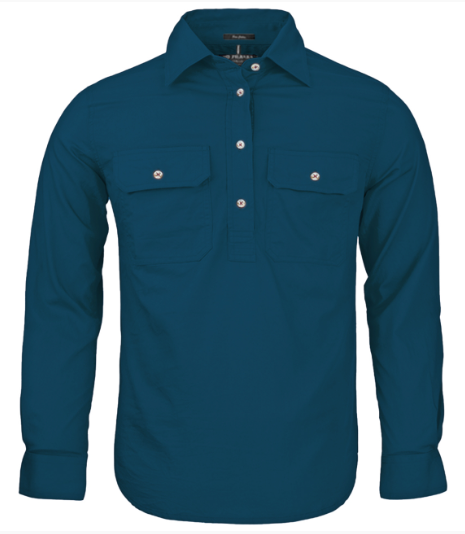 Pilbara Children's Closed Front Long Sleeve Shirt RM400CF