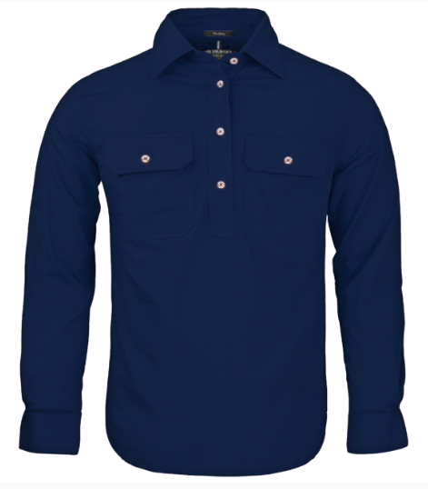 Pilbara Children's Closed Front Long Sleeve Shirt RM400CF