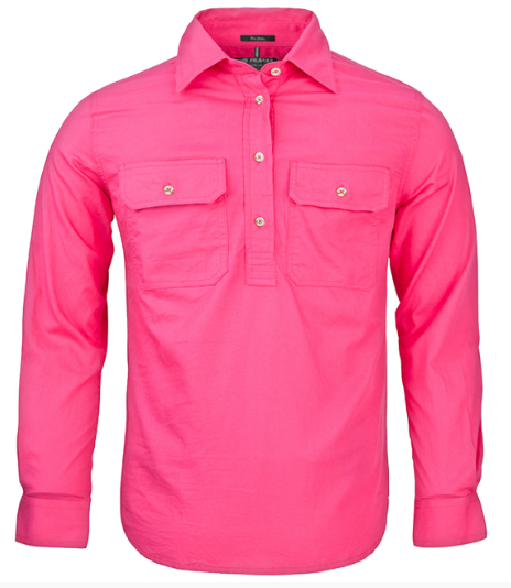 Pilbara Children's Closed Front Long Sleeve Shirt RM400CF