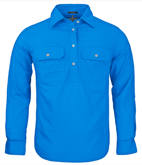 Pilbara Children's Closed Front Long Sleeve Shirt RM400CF