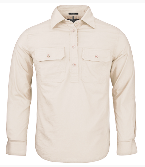 Pilbara Children's Closed Front Long Sleeve Shirt RM400CF