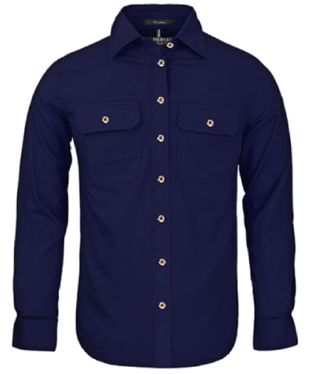 Pilbara Women's Open Front Long Sleeve Shirt RM600BT