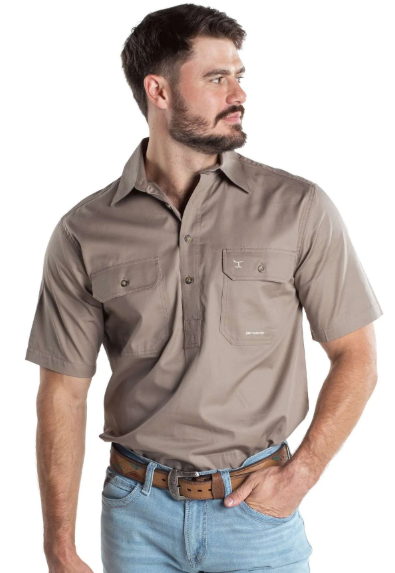 Just Country Men's Adam 1/2 Button Short Sleeve - 10104
