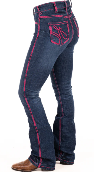 Hitchley & Harrow Ultra High Rise Jean - Hot Pink Stitch - SR2241