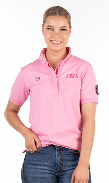 Hitchley & Harrow Loose Fit Polo - Candy Pink Frill - EL124