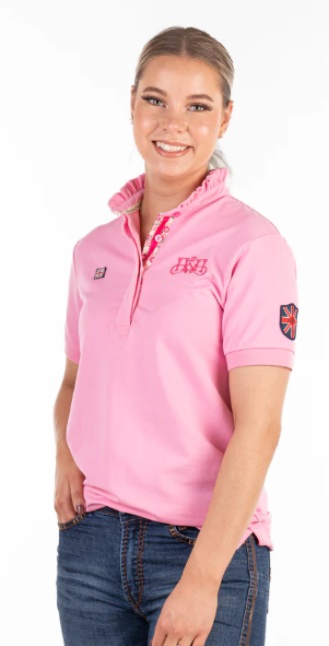 Hitchley & Harrow Loose Fit Polo - Candy Pink Frill - EL124