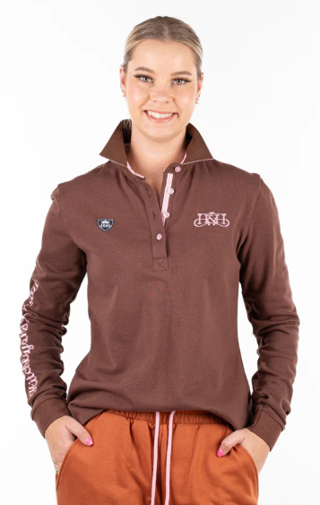 Hitchley & Harrow Chocolate Rugby Jersey - Baby Pink - RJ25