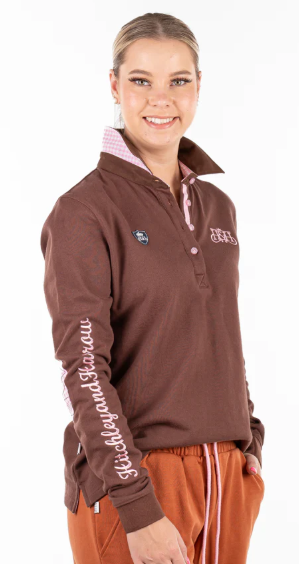 Hitchley & Harrow Chocolate Rugby Jersey - Baby Pink - RJ25