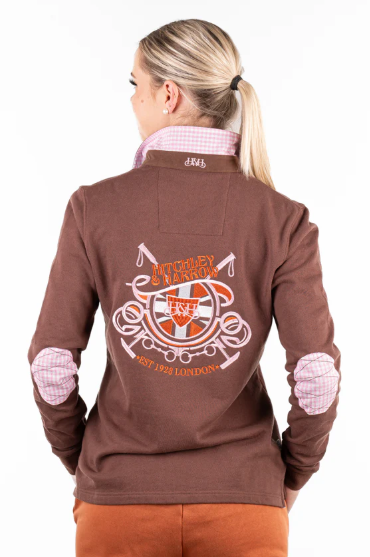 Hitchley & Harrow Chocolate Rugby Jersey - Baby Pink - RJ25