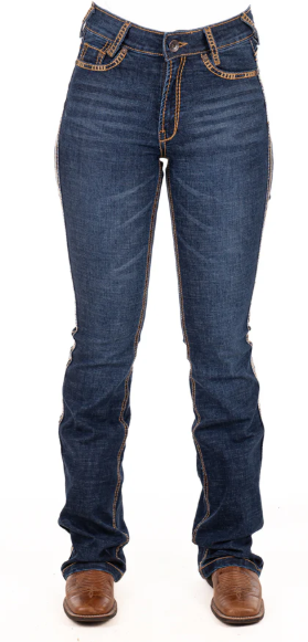 Hitchley & Harrow Ultra High Rise Tan Stitch Jean - SR2242