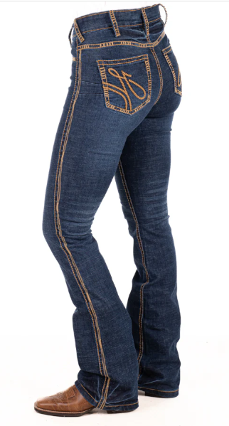 Hitchley & Harrow Ultra High Rise Tan Stitch Jean - SR2242