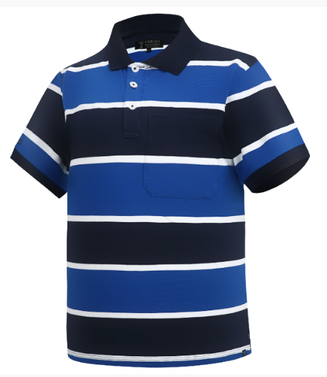 Pilbara Men's Y/D Striped Pocket Polo - RMPC113